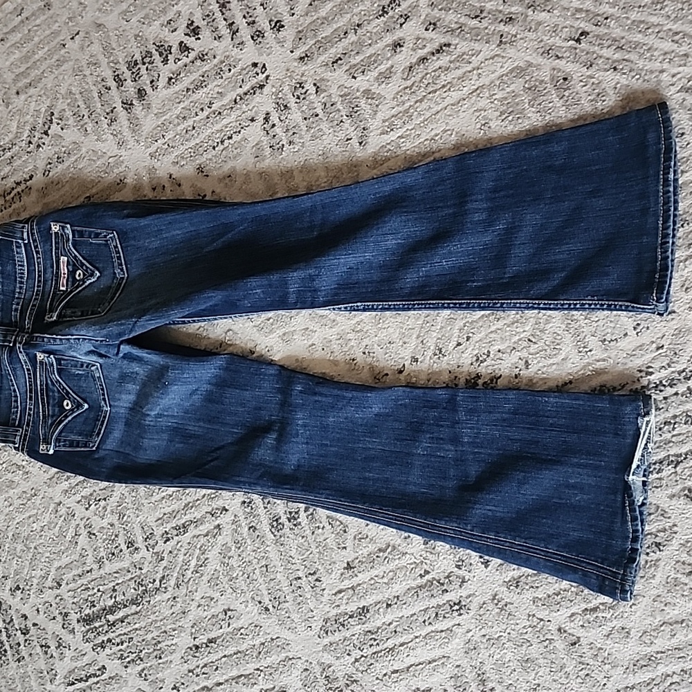 Hudson Y2k Grunge Indie Sleeze Signature Bootcut Flare Dark Wash jeans - Picture 10 of 14